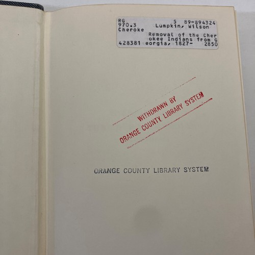 Removal of the Cherokee Indians From Georgia Wilson Lumpkin Ex Library 1971 VTG - Picture 3 of 11