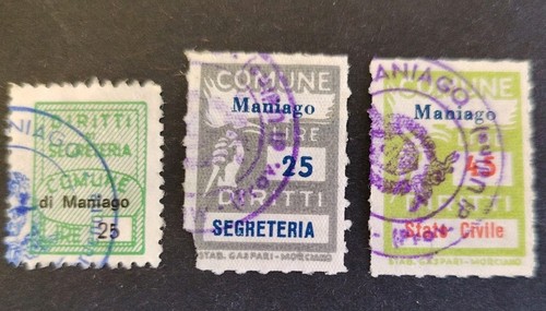 MANIAGO, Pordenone, drei Stadtmarken. Ref.4864