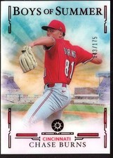2025 Chase Burns Panini Boys Of Summer Red /175 #1 Cincinnati Reds