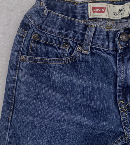 Jeans Levi's 505 ragazzo taglia 10 regular gamba dritta denim vestibilità classica blu - Foto 2 di 14
