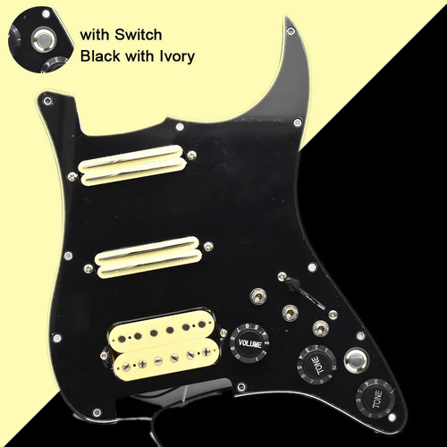 Guitarra Eléctrica ST SSH Golpeador Precableado Doble Bobina Pastilla Placa Rascadora Negra - Imagen 39 de 41
