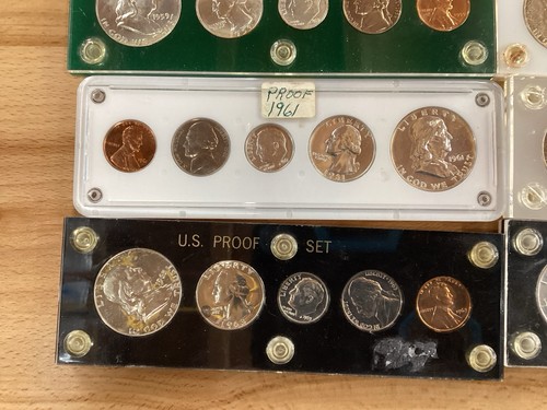 1957-1964 US Silver Proof Sets Complete Run of 8 Sets in Lucite Holders E1754 - Picture 6 of 14
