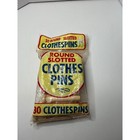Vintage Round Slotted Clothespins, 30 Count, Wood Clothes Pins New Old Stock