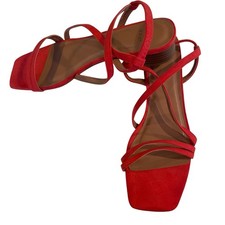 A New Day Meadow Thin Strap Low Block Heel Sandals Women  s 9 Deep Coral