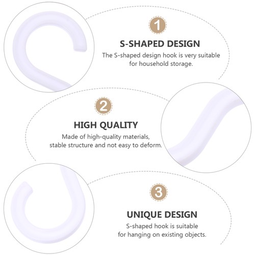 20 Pcs Multi-purpose Plastic Utility Hook Shaped Hooks for Hanging - Bild 2 von 12