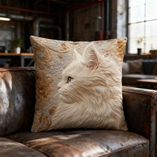 Gold Kitten Printing Throw Pillow Case Luxury Cat Pillowcases 45cm-  Fo K6Y9