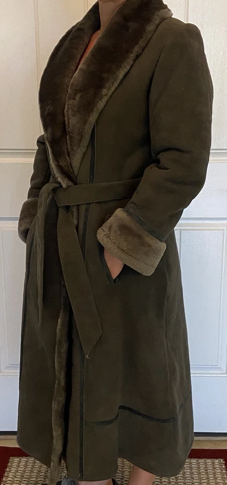 Sawyer Of Napa Jacket Full Length Gray Vintage Sheepskin Double-Lined OG tags - Image 2 of 4