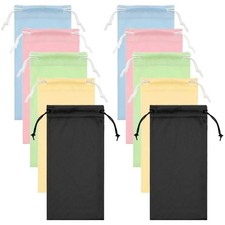 10Pcs Sunglasses Pouch Bag, Microfiber Multicolored Soft Eyeglasses Glasses B...