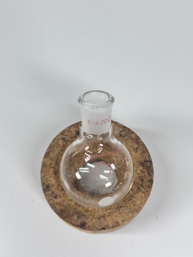 Kontes Bantam-Ware Vetro 50 ml, 14/20 Giunto Pesante Parete Fondo Tondo Fiaschetta - Foto 3 di 3