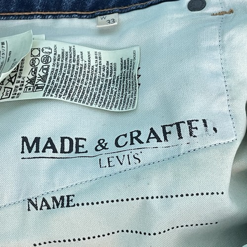 Levis Made & Crafted Jeans Men's 33x34 tack slim selvedge Italy distressed long - Picture 5 of 22