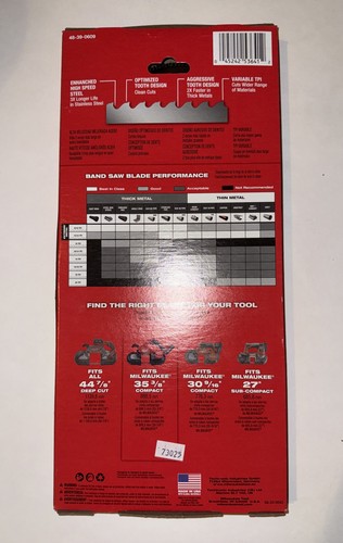 Milwaukee 48-39-0609 35-3/8" Bandsaw Blades 8-10 TPI Extreme Cut Compact 3PK - Picture 2 of 2