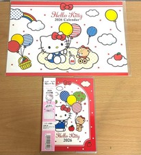 Hello Kitty 2026 Calendar Set of 2 Wall Hanging  A6 Notebook, Unused