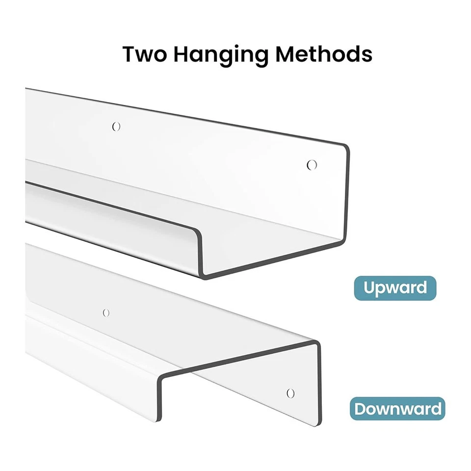 Paquete de 2 Estantes Acrílicos para Almacenamiento en la Pared, Estantería9031 - Imagen 2 de 4