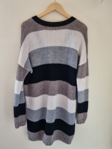 Joseph One Size Alpaca Tunic Striped V Neck Made In Peru - Picture 5 of 9