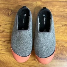 Mahabis Classic Grey Wool Slippers Coral Rubber Toe Cap US 8.5-9 EU 40