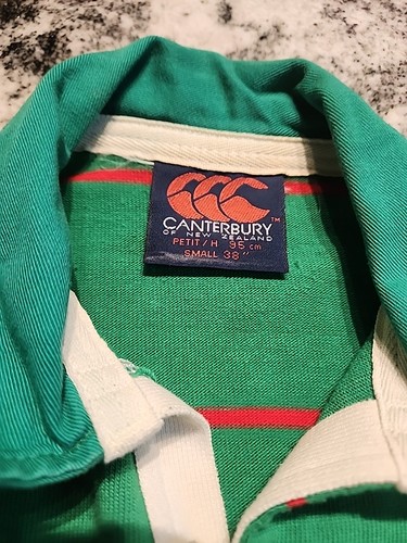 Vintage CANTERBURY of New Zealand Rugby Polo Shirt Jersey Small Green 💚 C22 - Picture 4 of 9