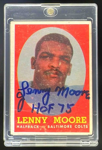 1958 Topps Football Lenny Moore #10 PSA/DNA Authentic Auto - Picture 1 of 2
