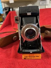 Vintage KODAK TOURIST Film Folding Camera w Case f 4.5 Lots Accessories