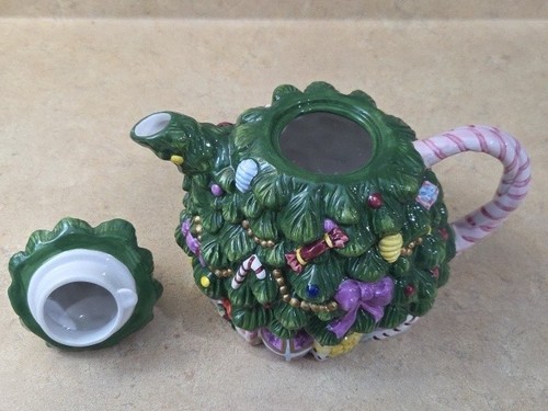 Tetera vintage Spode árbol de Navidad pintada a mano nueva en caja - Imagen 6 de 13