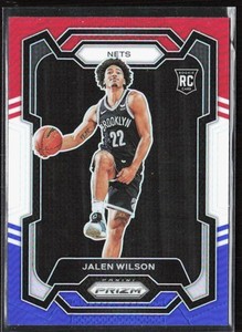 2023-24 Panini Prizm Jalen Wilson Red White Blue RWB Rookie RC #128 Nets