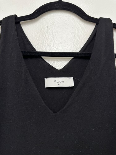 Azoe Women Tank Top V neck Black size M - Picture 2 of 8