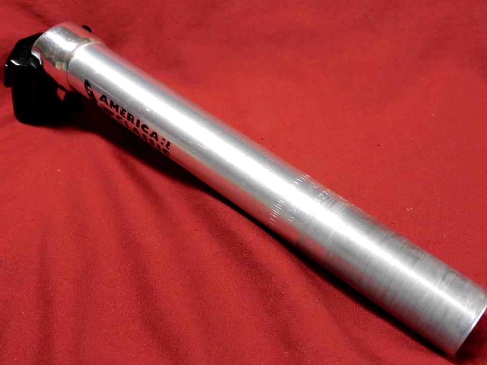 Винтажный серебряный американский классический подседельный штырь 27,4 мм длиной 235 мм сделано в США - Изображение 3 из 4