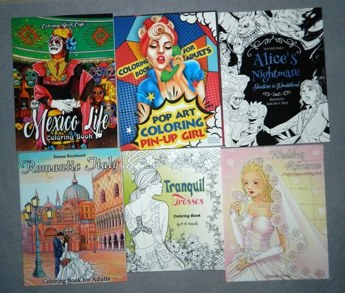 DRESSES Mexico Life ITALY Wedding POP ART Alice's Lot 6 Adult Coloring Books - Bild 1 von 14