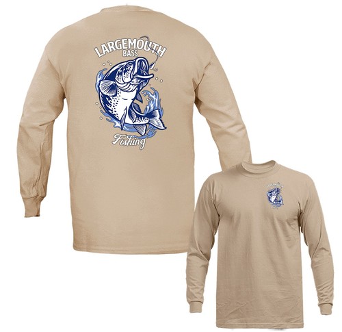 Largemouth Bass Legend Fishing Outdoor Sport Long Sleeve T-shirt - Picture 10 of 17