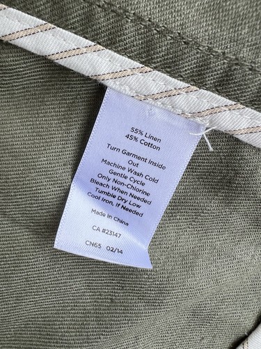 Talbots Jacket Womens S Lightweight Utility Linen Blend Button Pockets Green - Picture 9 of 19