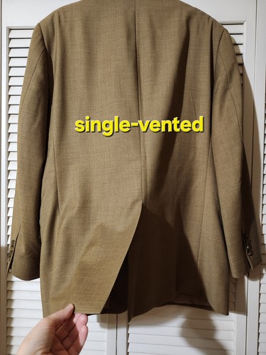 Jos A Bank Men's 44R Jacket 38x31 Pants Suit 100% Wool Tan Brown - Picture 9 of 15