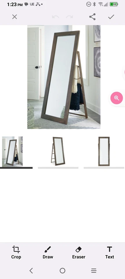 Espejos de pared independientes lavados de longitud completa de madera gris y blanco peltre 42"X 78" Foto 2 de 2