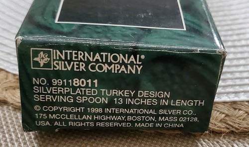 NUOVO CUCCHIAIO DA PORTATA TACCHINO PLACCATO ARGENTO INTERNAZIONALE CO. 13” (SU94) - Foto 5 di 8