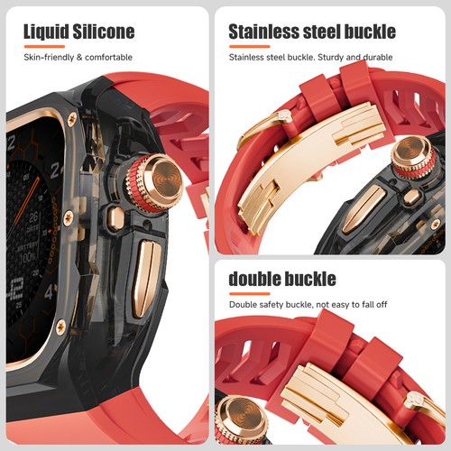 Luxury Glacier Modification Kit For Apple Watch Ultra 3/2/1 49MM Silicone Strap - Picture 9 of 51