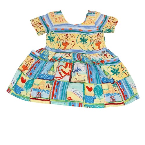 Jams World Size Large Vintage Beach Dress Dance Short Sleeve Fit Flare Pockets - Picture 8 of 12