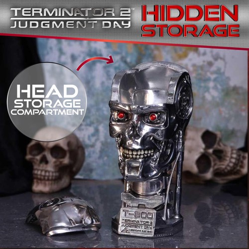 Terminator 2 Head Statue with Hidden Storage Compartment, Metal Skeleton Stat... - Picture 4 of 6