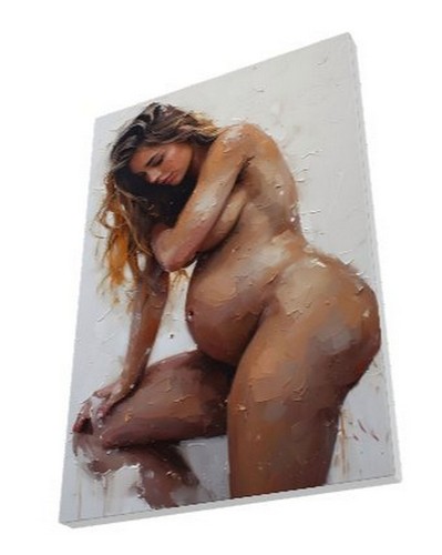 Naked Pregnant Woman Tasteful Art Print **Limited Edition** Original Art 16"x24" - Picture 3 of 5