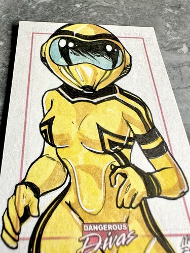 Tarjeta de boceto Hazmat Takeda Dangerous Divas de Mauro Fodra — UD 2011 arte original - Imagen 3 de 4