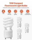 4-Pack CFL Light Bulbs, 13W Compact Fluorescent Spiral Bulbs with 2700K Warm Lig