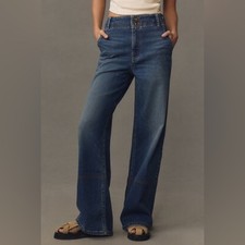 Anthropologie Pilcro Size 31 Petite Eventide Trouser High-Rise Wide-Leg Jeans