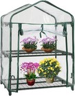 2 Tier Mini Greenhouse with Clear PVC Cover | Compact Outdoor Plant Stand