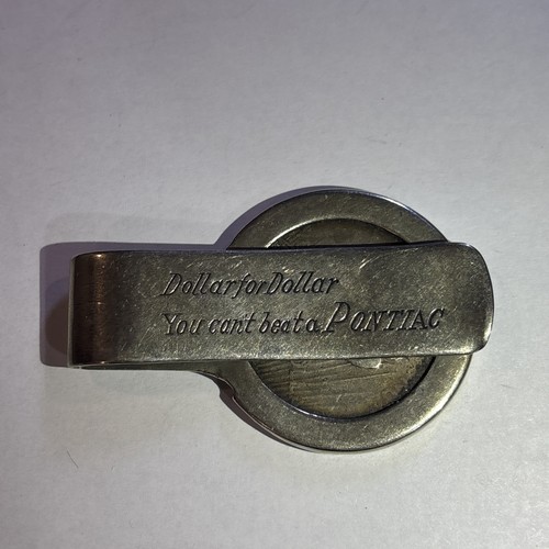 Pontiac Money Clip 1922 Peace Silver Dollar Advertising - Picture 2 of 5