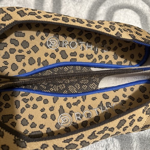 ROTHY'S The Point Leopard Cheetah Animal Print Pointed Ballet Flats Sz 7.5 - Picture 9 of 18