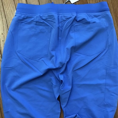 New Mandala Large Ceil Blue Scrub High Waist Jogger Pants Set V-neck Top (C1-6) - Photo 14 sur 14