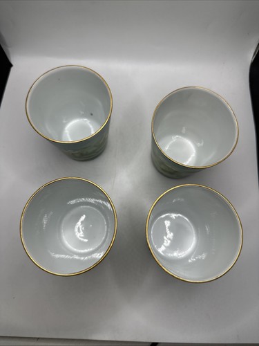 O&E G Royal Austria handbemalte Porzellan Seerose um 1900 4er Set - Bild 4 von 11