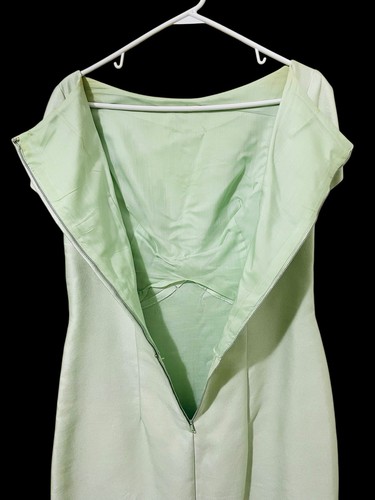 VTG 60’s Shift Bow Dress & Jacket Mint Green Jackie O Style Elegant Old Money - Picture 5 of 7