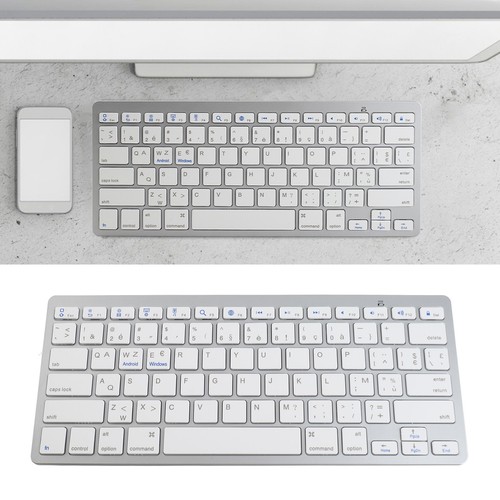 French AZERTY Layout Wireless BT Keyboard Portable Compact Ultra Thin Biling HOT - Picture 6 of 24