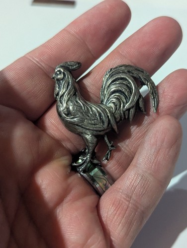 Vintage Beau Sterling Silver Rooster Hen Pin Brooch