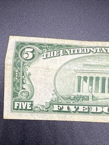 1934A Fünf Dollar Stern Schein Blaues Siegel Silber Zertifikat - Bild 6 von 8