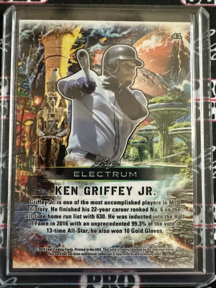 Ken Griffey Jr 2024 Leaf Electrum #41 Bronze 12 99 SP HOF Mariners - Image 2 of 2