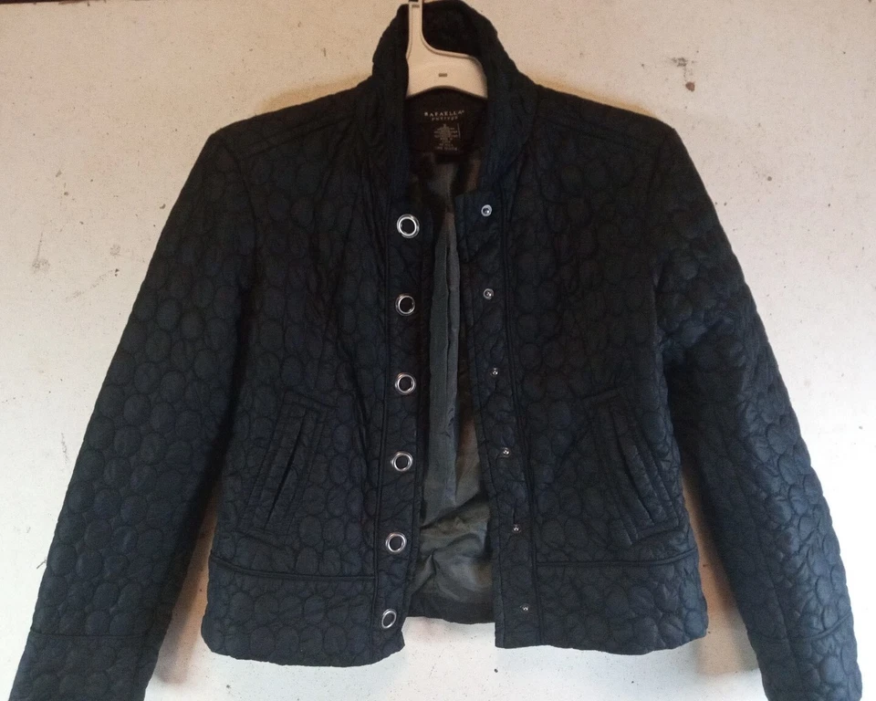 RAFAELLA PETITES Long Sleeve Nylon Quilted Jacket Button Up With Pockets - Image 3 of 4